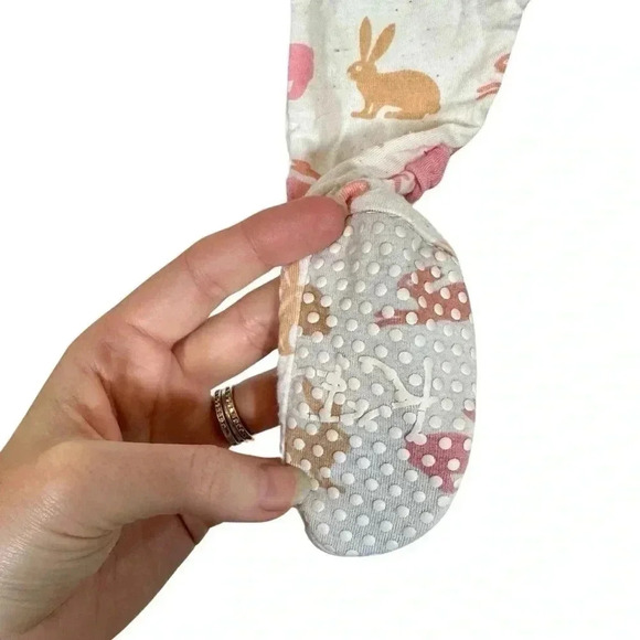 KicKee Pants Bamboo Footie Snaps One Piece Pajamas Bunny Rabbits Ruffle Easter - Picture 4 of 6